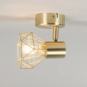 Sada 3 reflektorov Art Deco mosadz otočné a nakloniteľné - Mosh