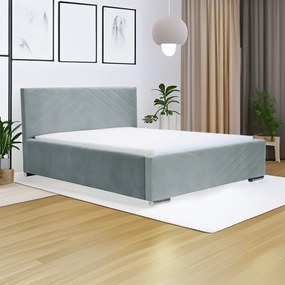 Čalúnená posteľ s úložným priestorom a matracom KOOL 160 x 200 cm Světle šedá