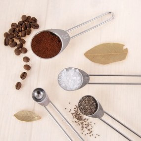 Orion Kuchynské odmerky do dóz, sada 4Ks kovové, od 1,25ml po 15ml