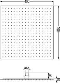 Mexen Sprchová hlavica Slim nerezová 40 x 40 cm, chróm, 79140-00