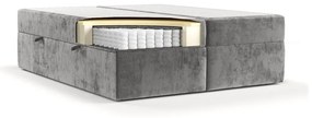 Sivá boxspring posteľ s úložným priestorom 200x200 cm Yoko – Maison de Rêve