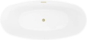 Mexen Olea, voľne stojaca vaňa, vzor, 170 × 80 cm, biela-čierna, zlatý matný prepad, 52821708075-55