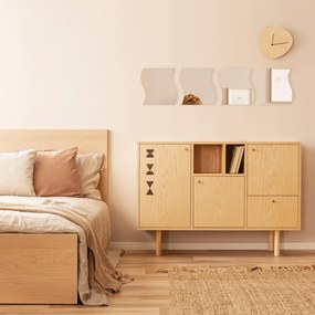 TENDANCE Zrkadlo Levi Waves, strieborné, sada 4ks