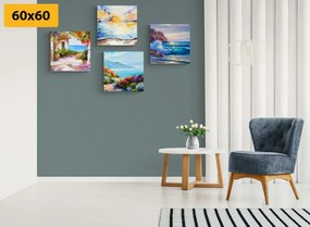 Set obrazov more a pláž - 4x 60x60
