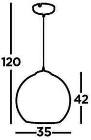 Searchlight 1635AM - Luster na lanku BALLS 1xE27/60W/230V mosadz