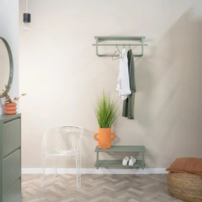 Zeleno-sivý kovový nástenný vešiak s poličkou Marco – Spinder Design