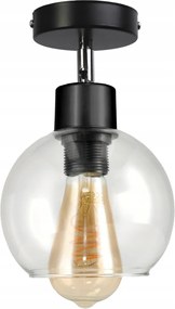 BERGE LED nástenné / stropné svietidlo E27, priehľadná sklenená guľa