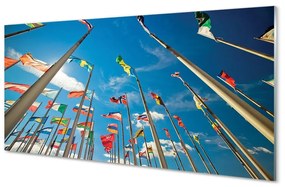 Sklenený obraz rôzne vlajky 100x50 cm