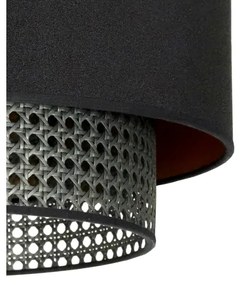 Duolla - Luster na lanku BOHO RATTAN 1xE27/15W/230V pr. 45 cm čierna