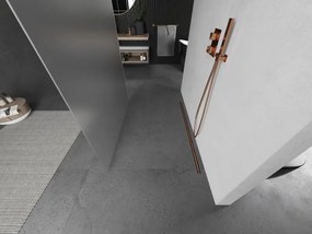 Mexen Kioto, sprchová zástena Walk-In 100 x 200 cm, 8mm sklo námraza, medený matný profil, 800-100-002-65-30