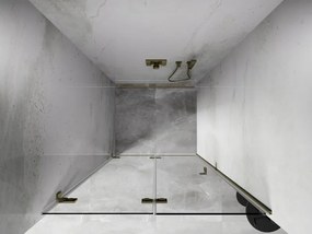 Mexen, Mexen Lunar-F skladacie ľavé sprchové dvere 70 cm, transparentné, brúsené zlaté - 836-070-000-55-00-L