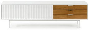 TV stolík v dekore duba v bielo-prírodnej farbe 180x52 cm Sierra – Teulat