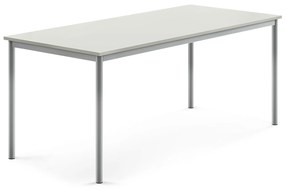Stôl SONITUS, 1800x800x720 mm, HPL - šedá, strieborná