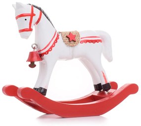 HOJDACÍ KONÍK BIE/ČER DREVO 11*14*4,5CM