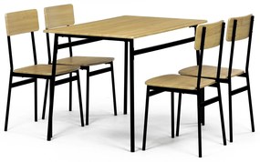 Jedálenský set Industrial so 4 stoličkami, 110 x70 x 76 cm, divoký dub