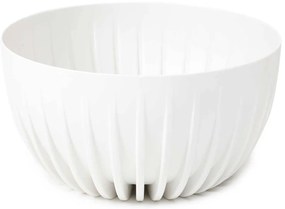 PLASTOVÝ KVETINÁČ STRIPPED ECO SADA 2KS 16X30 CM+15X24 CM BIELA