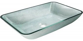 Mexen Megan, sklenené umývadlo na dosku 56 x 36 x 11 cm, strieborná, 24135611