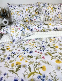 Bavlnené obliečky Sedmokráska 140x200/70x90 cm – 100 % bavlna 125 g/m², zips