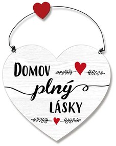 Nekupto Drevená ceduľa srdca Domov plný lásky Sladký domov