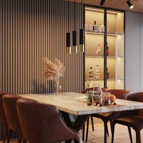 Sollux SL.0954 - Luster na lanku LOOPEZ 3xGU10/10W/230V čierna/zlatá