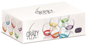 Crystalex Farebné tancujúce poháre mini CRAZY 60 ml, 6 ks