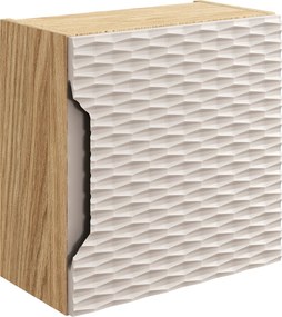 Comad Kúpeľňová skrinka závesná horná Qubik Ocean Beige 35 béžová/dub olejovaný