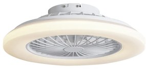 Stropný ventilátor biely 48,5 cm vrátane stmievateľného RGB LED s diaľkovým ovládaním - Clemo