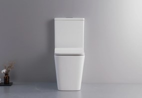 CERANO - WC kombi Bruno, Rimless + UF sedátko - biela lesklá, CER-CER-538765