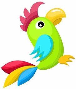 Samolepka ZVIERATKÁ - PAPAGÁJ