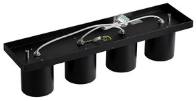 Moderné stropné bodové svietidlo čierne 4-žiarovkové - Tubo