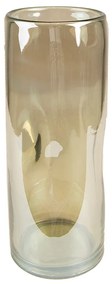 Hnedo-zelená ručne fúkaná sklenená úzka váza - Ø 9*23 cm