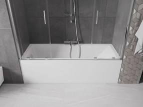 Mexen Velar Duo, 2-krídlová posuvná vaňová zástena 200 x 150 cm, 8mm číre sklo, chrómový profil, 896-200-000-02-01