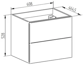 Mereo, Mereo Aira, kúpeľňová skrinka 61 cm, Multidecor, Dark Rockford Hic, MER-CN790SDRH1