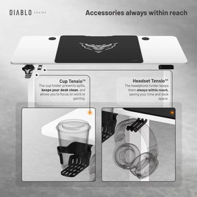 Výškovo nastaviteľný stôl Diablo X-Tensio 1400 biely