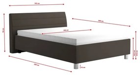 Čalúnená posteľ s úložným priestorom a matracom DALMA 140x200 cm šedá/hnedá