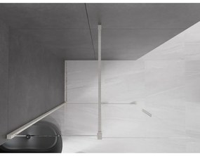 Mexen Velar, sprchová zástena s posuvnými dverami Walk-in 140 x 200 cm, 8mm číre sklo, brúsená oceľ, 871-140-000-03-97