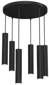 Luster na lanku RAITO 6xGU10/8W/230V čierna
