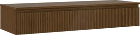 Mexen Rivel, kúpeľňová skrinka pod umývadlo 140 cm s hornou časťou, 1 zásuvka, drážkovaná, orech, 91A20-14023-1-BFC86