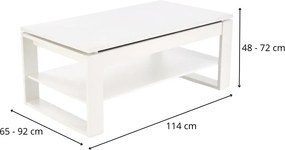 Konferenční stolek Betty s výklopnou deskou bílý