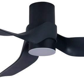 Stropný LED ventilátor Nautica, čierna