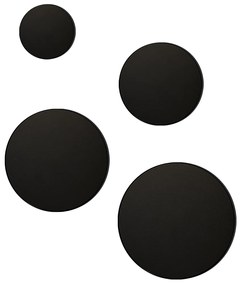 EUlight Exteriérové nástenné LED svietidlo Disk, 1x LED 15w, CCT, čierna