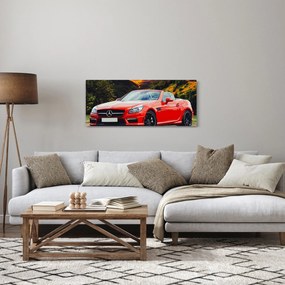 Obraz - červený Mercedes (120x50 cm)