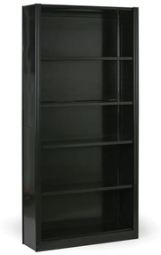 Plechový regál so zadnou stenou, 2100 x 1000 x 300 mm, čierny