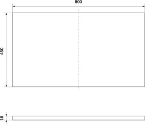 Cersanit Tirso, doska na kúpeľňovú skrinku 800x450x18 mm, zelená matná, S1015-027