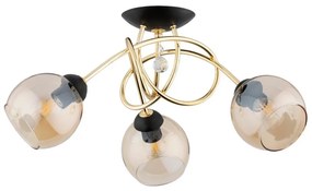 Prisadený luster MODENA 3xE27/60W/230V zlatá/čierna/béžová