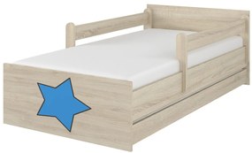 Raj posteli Detská posteľ " gravírovaná hviezda " MAX  XL dub sonoma