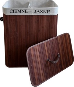 TRENDIE Bambusový kôš na prádlo 100l tmavohnedý + DARČEK