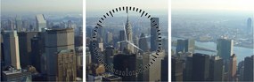 Obraz - Manhatten vo dne (s hodinami) (90x30 cm)