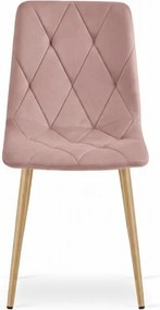 Staroružová zamatová stolička LIBRA CLOUD ROSE