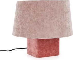 Ružová kovová stolová lampa s textilným tienidlom (výška 35 cm) Demra – Bizzotto
